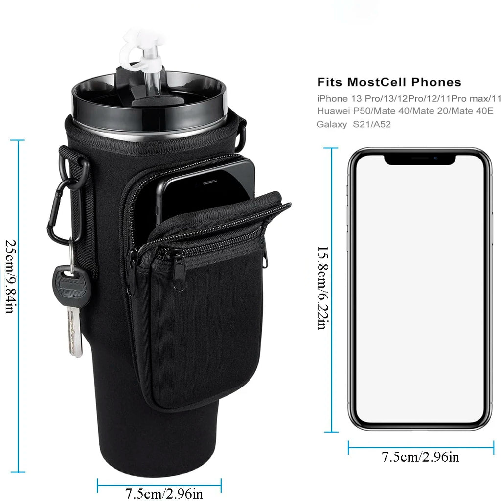 Premium Water Bottle Carrier Bag with Adjustable Shoulder Strap