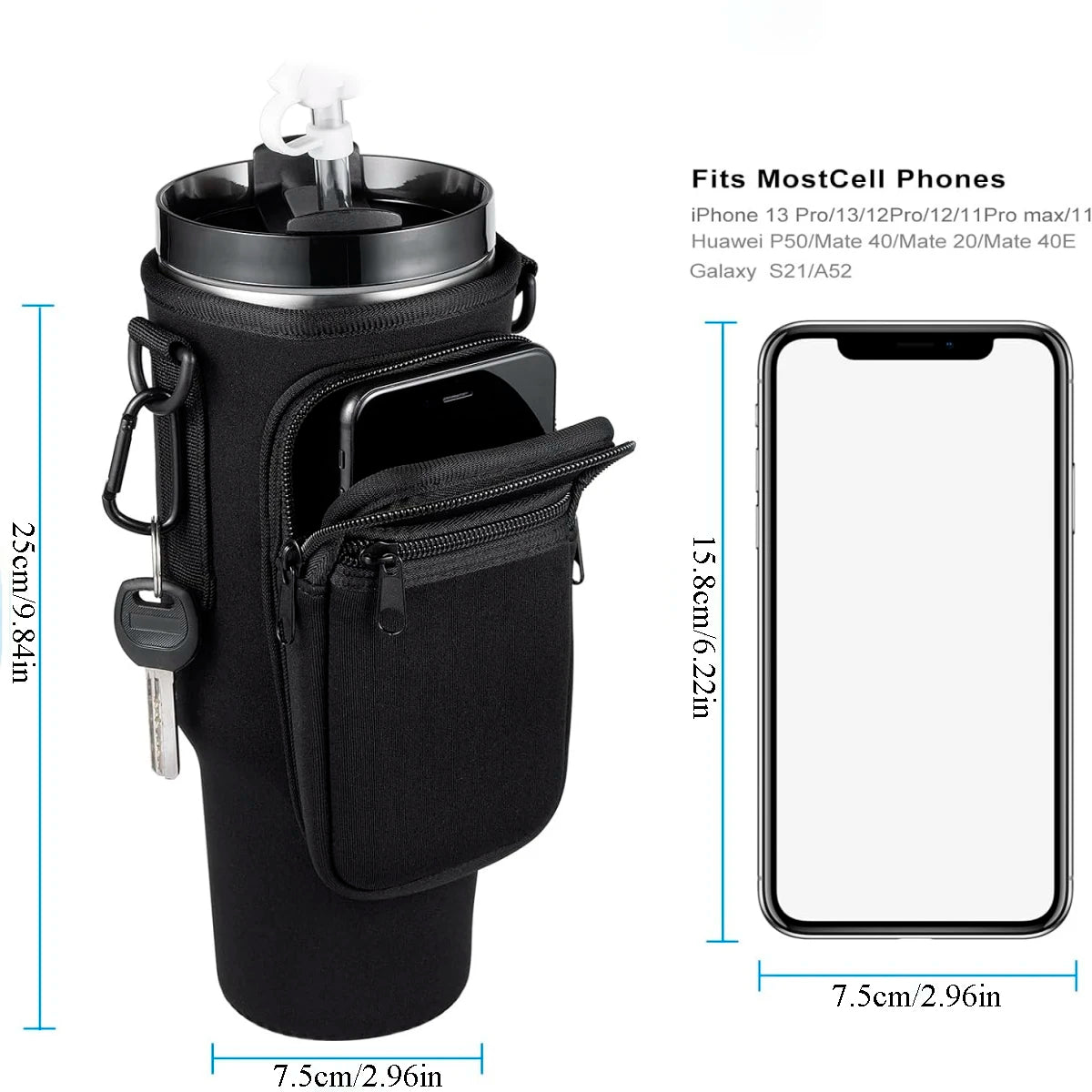 Premium Water Bottle Carrier Bag with Adjustable Shoulder Strap