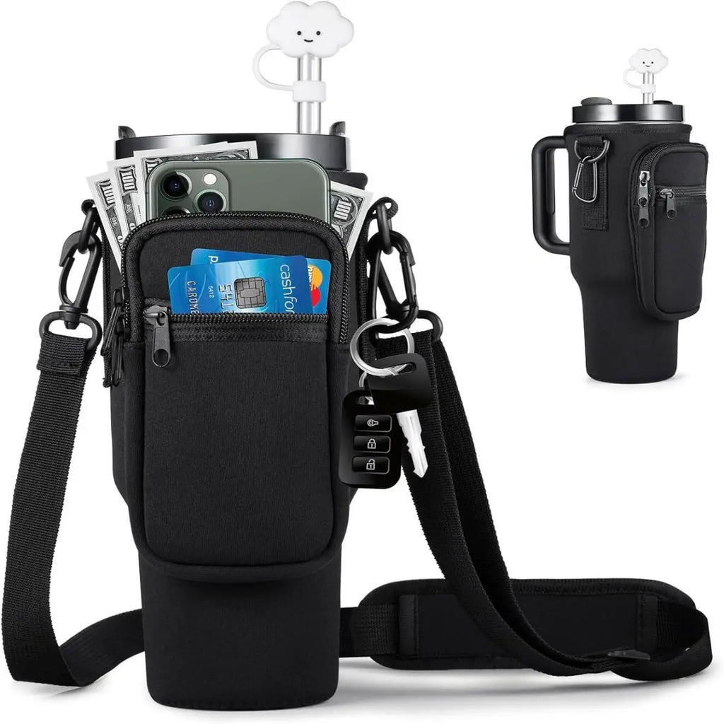 Premium Water Bottle Carrier Bag with Adjustable Shoulder Strap