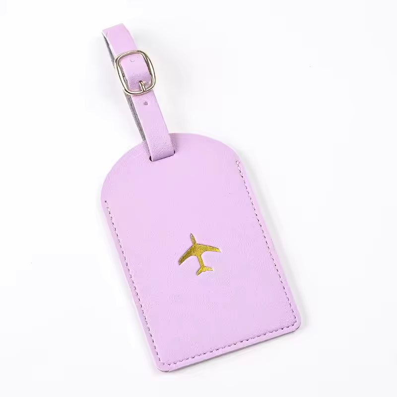 Premium Leather Luggage Tag with Privacy Cover – Travel ID Label