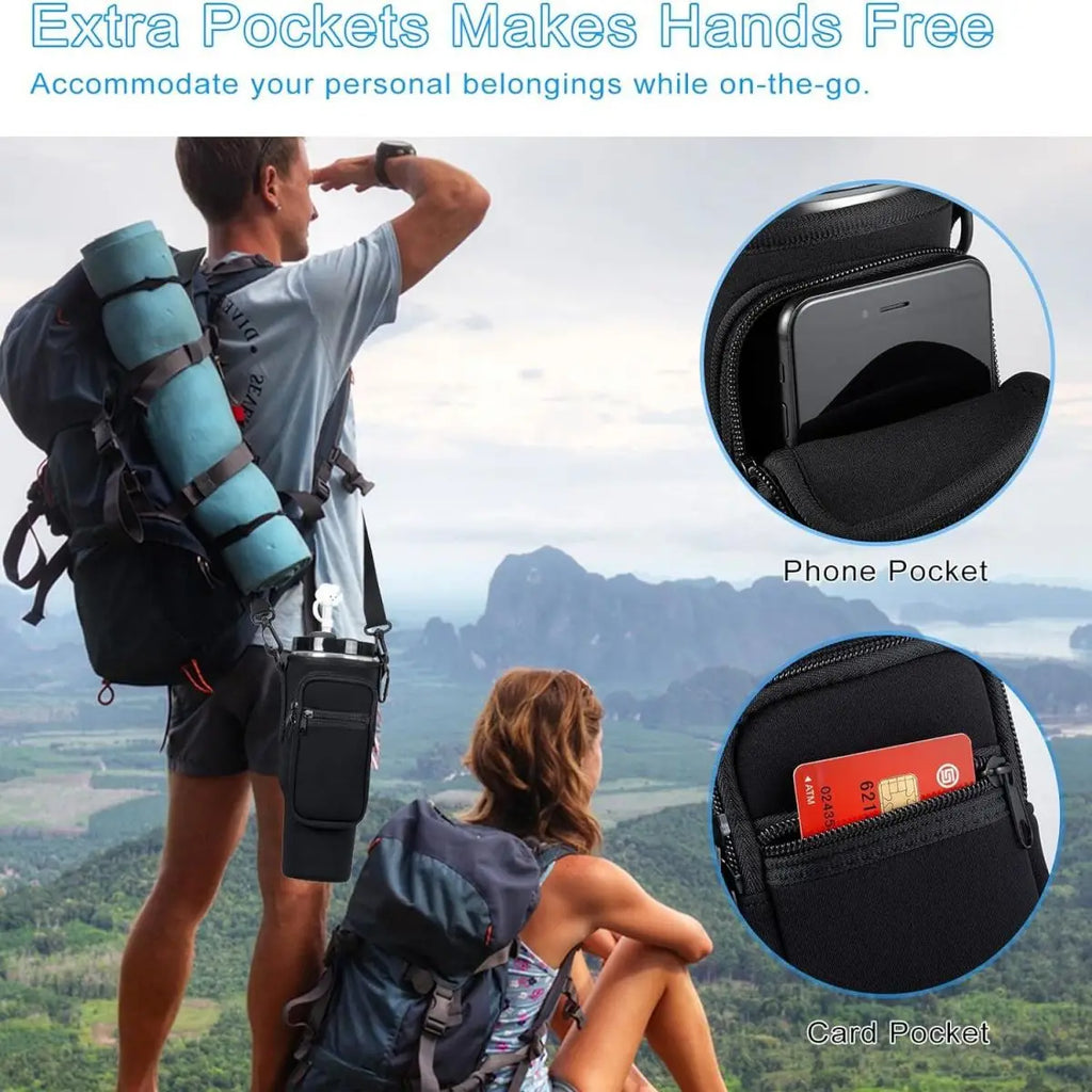 Premium Water Bottle Carrier Bag with Adjustable Shoulder Strap