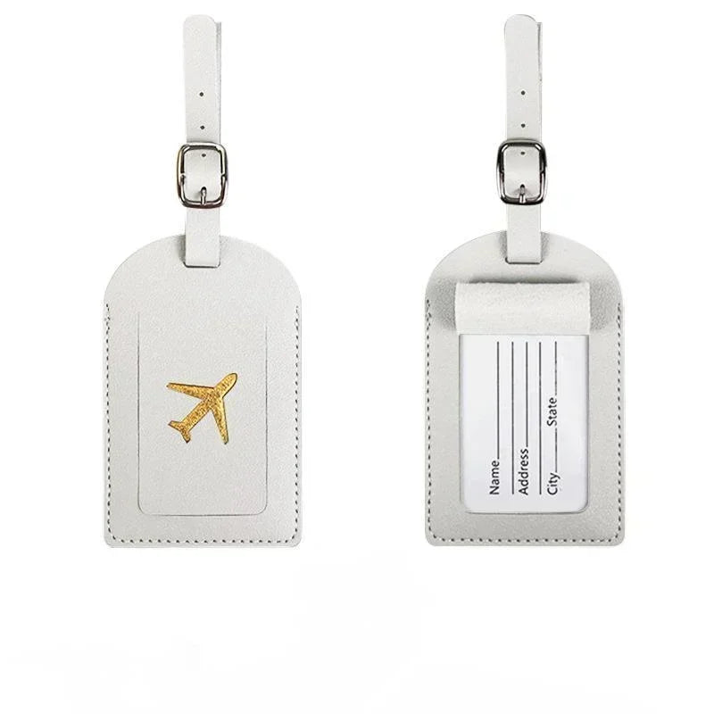 Premium Leather Luggage Tag with Privacy Cover – Travel ID Label