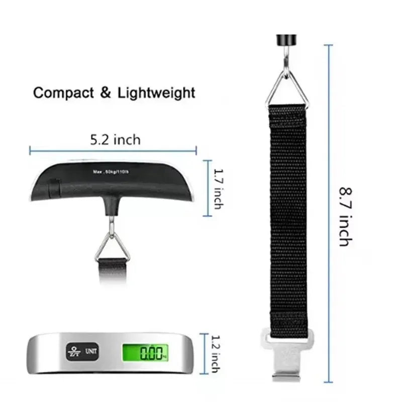Premium Digital Luggage Scale with LCD Display – 110 lb / 50 kg Portable Travel Weight Scale