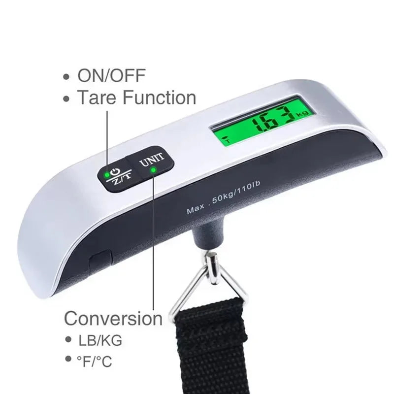 Premium Digital Luggage Scale with LCD Display – 110 lb / 50 kg Portable Travel Weight Scale