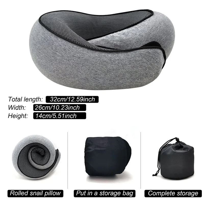 Premium Memory Foam Travel Neck Pillow – Ergonomic Neck Support for Travel