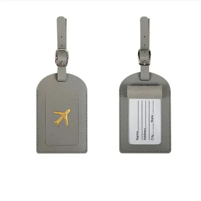 Premium Leather Luggage Tag with Privacy Cover – Travel ID Label