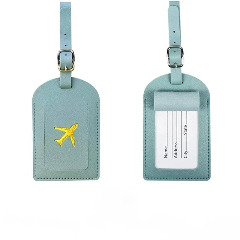 Premium Leather Luggage Tag with Privacy Cover – Travel ID Label