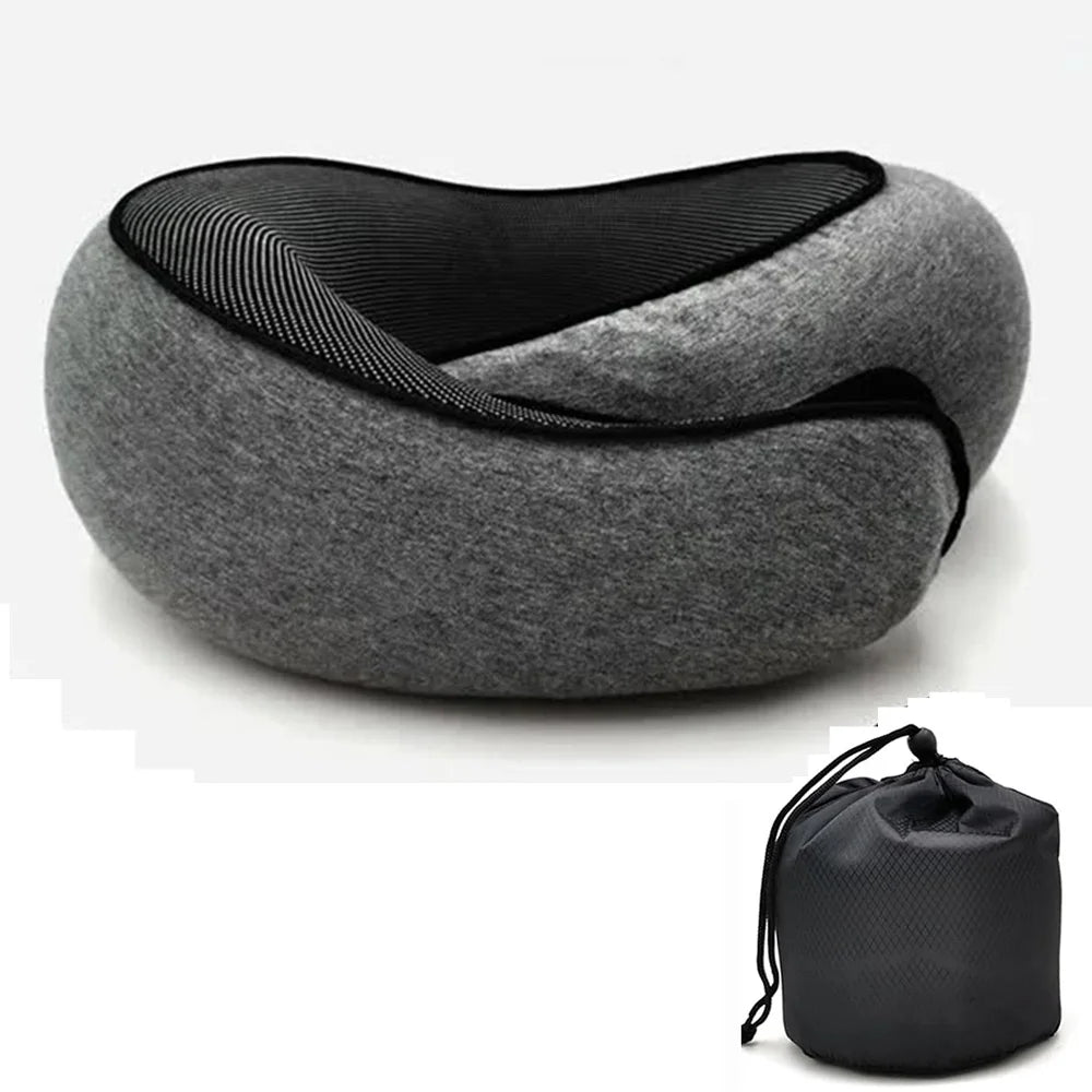 Premium Memory Foam Travel Neck Pillow – Ergonomic Neck Support for Travel