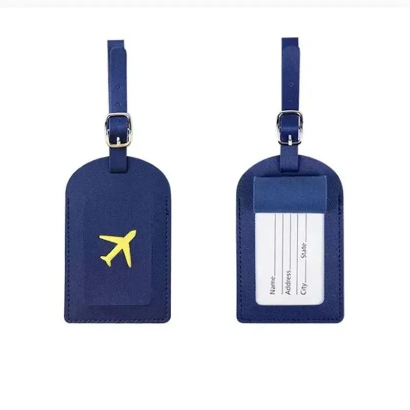 Premium Leather Luggage Tag with Privacy Cover – Travel ID Label