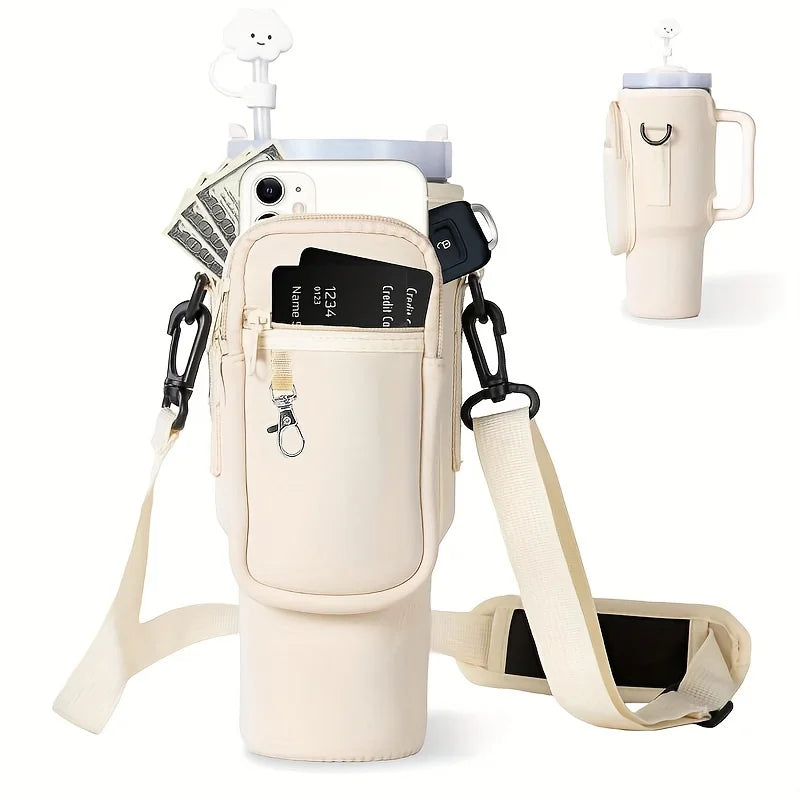 Premium Water Bottle Carrier Bag with Adjustable Shoulder Strap