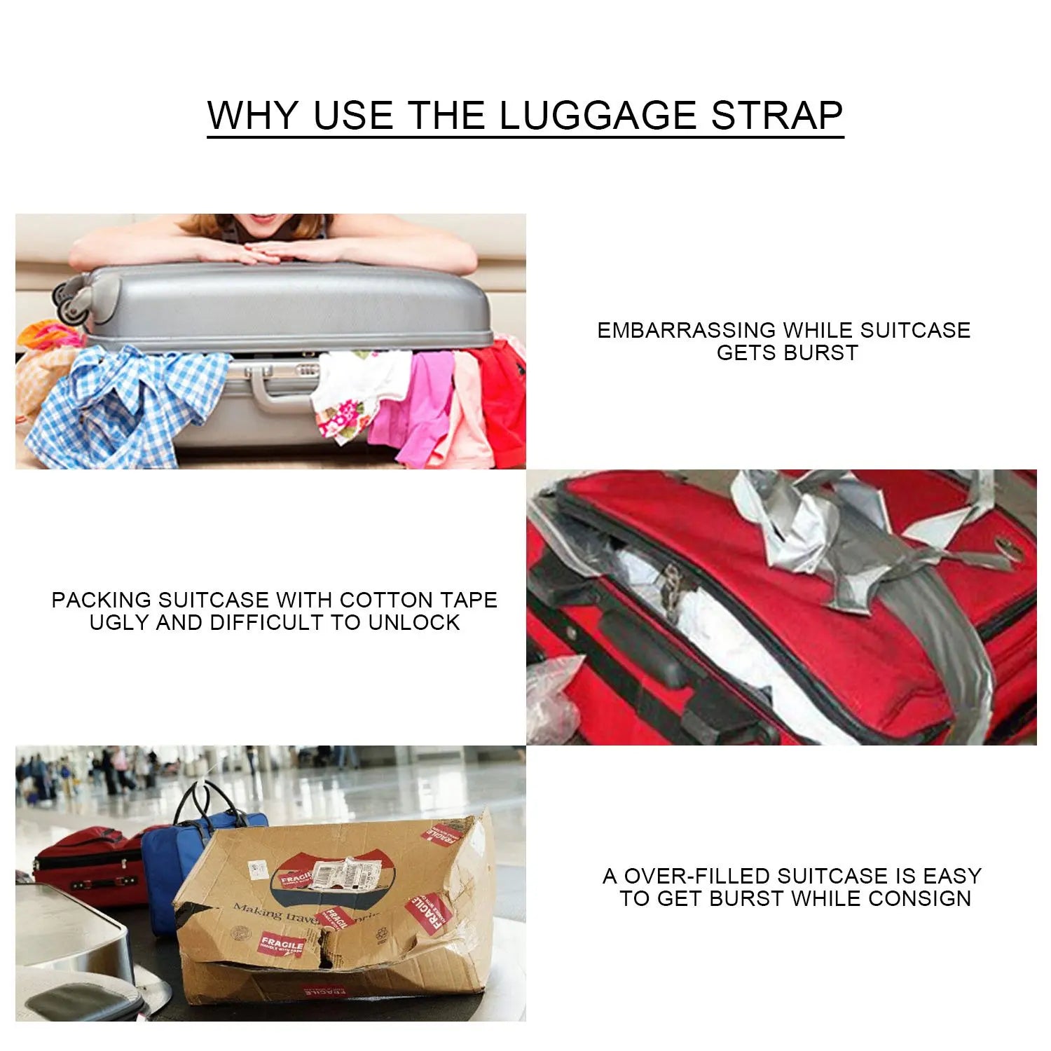 Premium Adjustable Luggage Strap for Suitcases