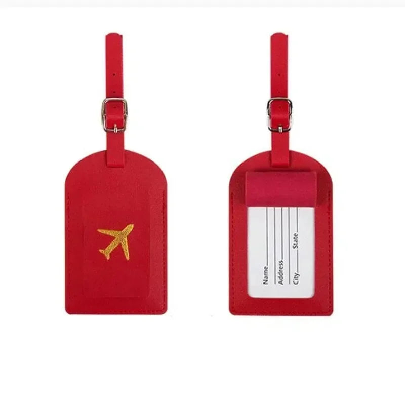 Premium Leather Luggage Tag with Privacy Cover – Travel ID Label