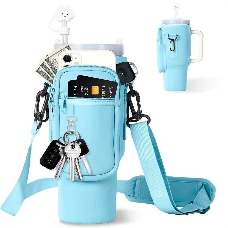 Premium Water Bottle Carrier Bag with Adjustable Shoulder Strap