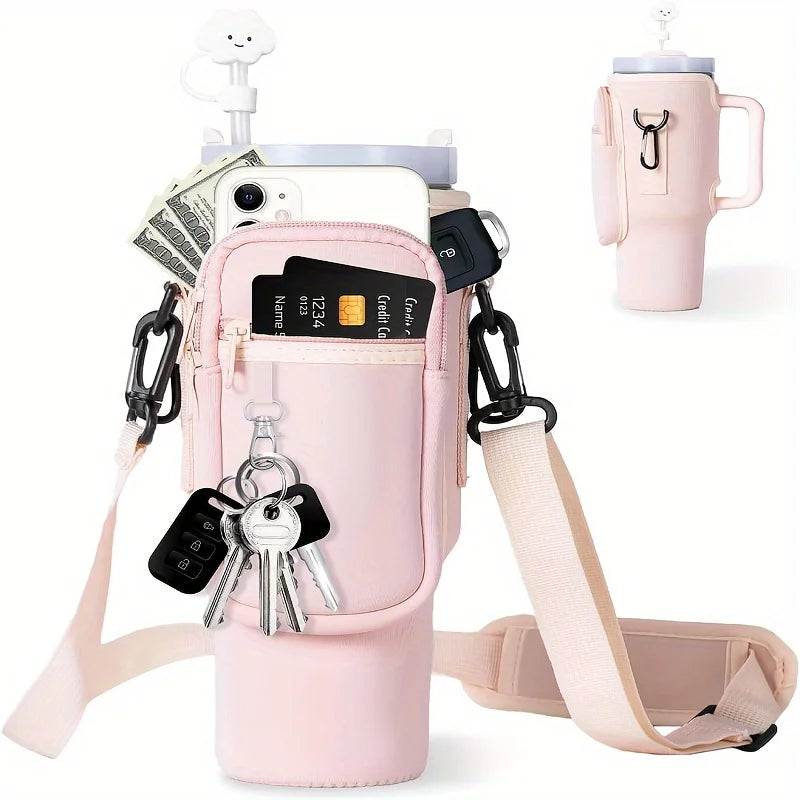 Premium Water Bottle Carrier Bag with Adjustable Shoulder Strap