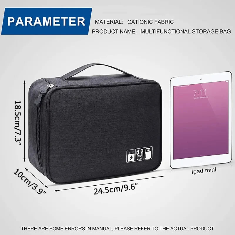 Premium Portable Electronics Organizer Travel Case – Cable & Gadget Storage Bag