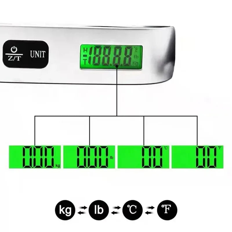 Premium Digital Luggage Scale with LCD Display – 110 lb / 50 kg Portable Travel Weight Scale
