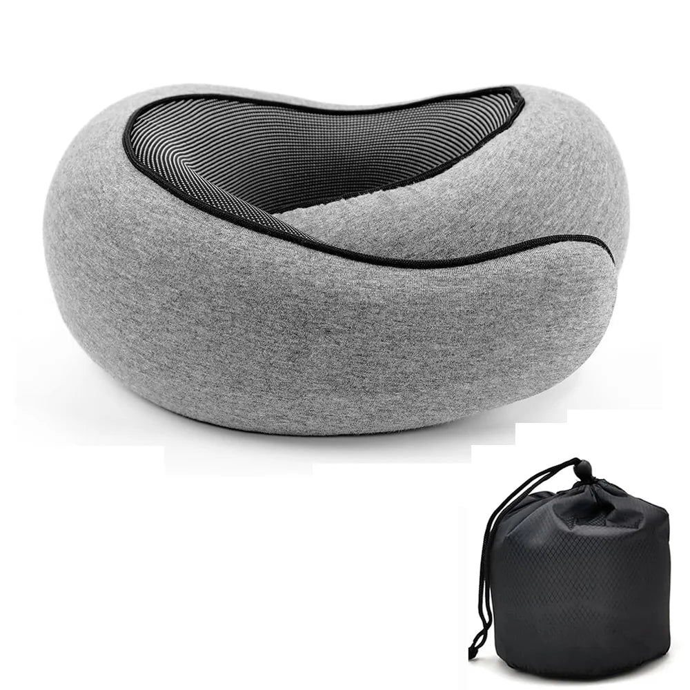 Premium Memory Foam Travel Neck Pillow – Ergonomic Neck Support for Travel