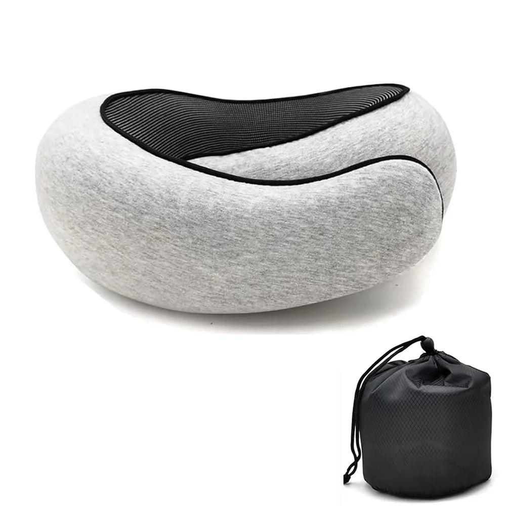 Premium Memory Foam Travel Neck Pillow – Ergonomic Neck Support for Travel